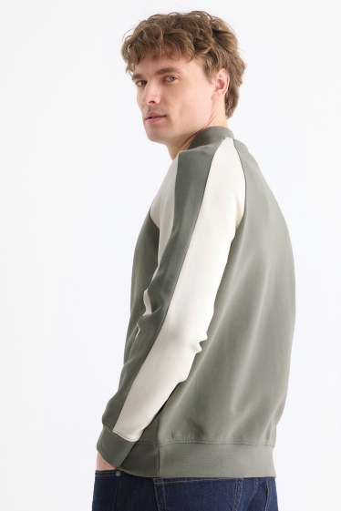 Pánské - Tepláková bunda - tmavozelená