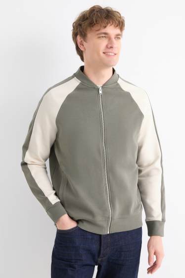 Pánské - Tepláková bunda - tmavozelená