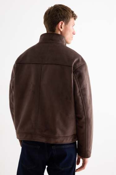 Herren - Jacke - Velourslederimitat - dunkelbraun
