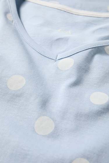 Donna - Camicia da notte - a pois - azzurro