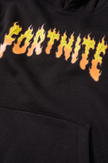 Bambini - Fortnite - felpa con cappuccio - nero