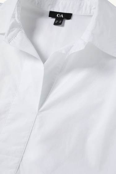 Donna - Blusa con scollo a V - bianco