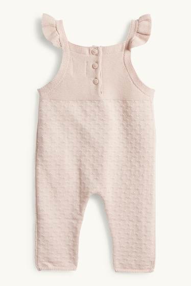 Baby Mädchen - Blümchen - Baby-Outfit - 2 teilig - weiss / rosa