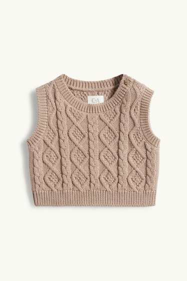 Baby Mädchen - Blümchen - Baby-Outfit - 3 teilig - weiss / beige