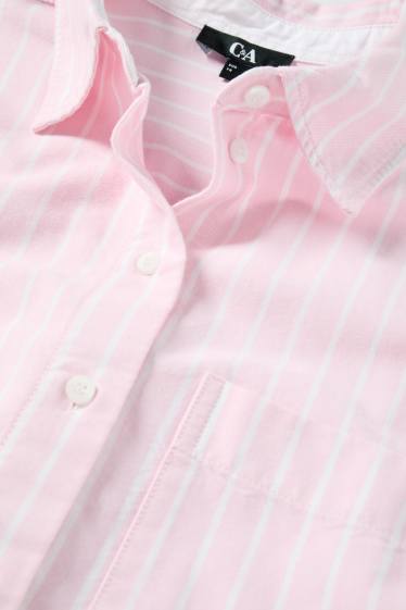 Damen - Bluse - gestreift - rosa