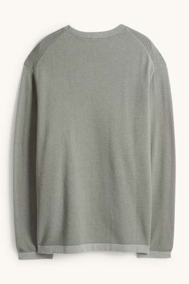 Pánské - Svetr - strukturovaný - šedá