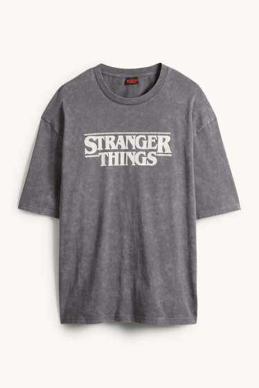 Home - Samarreta de màniga curta - oversized - Stranger Things - gris