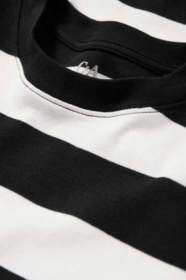 Femmes - T-shirt - slim fit - à rayures - noir / blanc