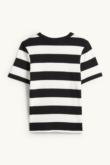 Femmes - T-shirt - slim fit - à rayures - noir / blanc