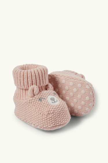 Unisex - Ursuleți - pantofi premergători pentru bebeluși - roz