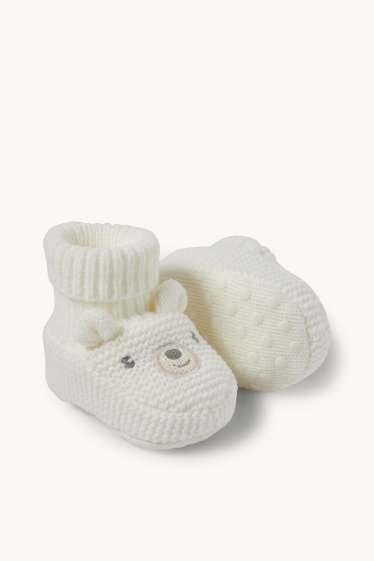 Unisex - Eisbär - Baby-Krabbelschuhe - weiss