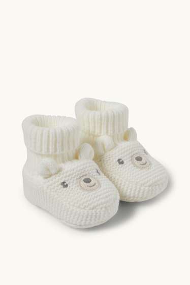 Unisex - Eisbär - Baby-Krabbelschuhe - weiss