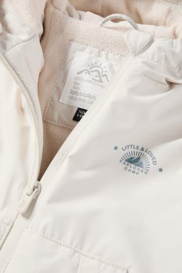 Baby Boys - Baby jacket with hood - lined - water-repellent - cremewhite