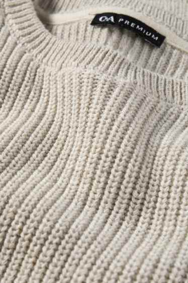 Enfants garçons - Pull - finition côtelée - beige clair