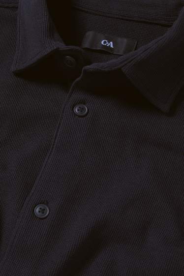 Home - Camisa - regular fit - Kent - texturada - negre