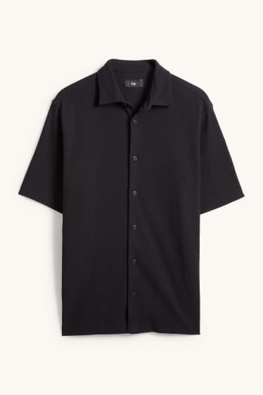 Home - Camisa - regular fit - Kent - texturada - negre
