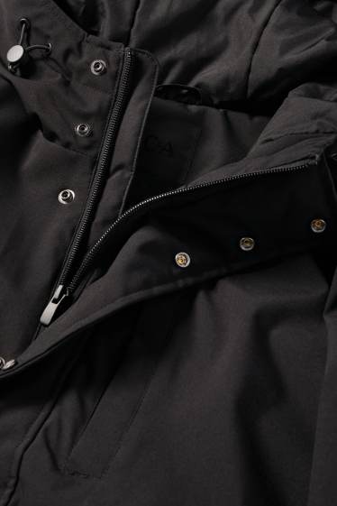 Pánské - Bunda s kapucí - s výplní - černá