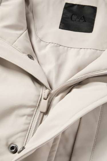 Herren - Jacke mit Kapuze - gefüttert - hellbeige