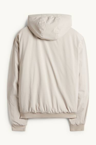 Herren - Jacke mit Kapuze - gefüttert - hellbeige