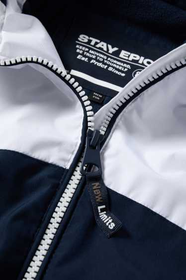 Enfants garçons - Veste à capuche - finition déperlante - bleu foncé