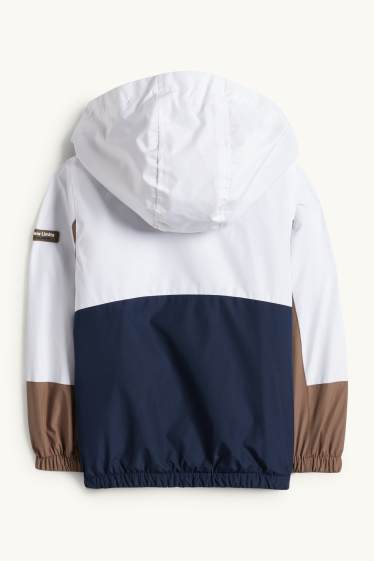 Enfants garçons - Veste à capuche - finition déperlante - bleu foncé