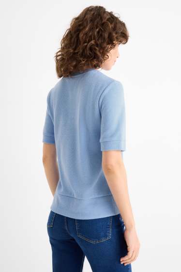Donna - T-shirt - regular fit - a coste - azzurro