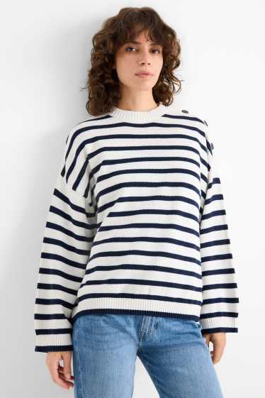 Dona - Jersei - de ratlles - blau fosc / blanc