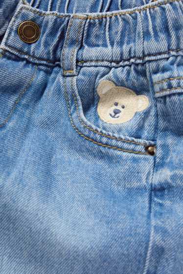 Baby Boys - Teddy bear - baby jeans - blue denim