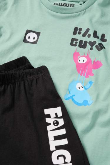 Kinder Buben - Fall Guys - Shorty-Pyjama - 2 teilig - mintgrün