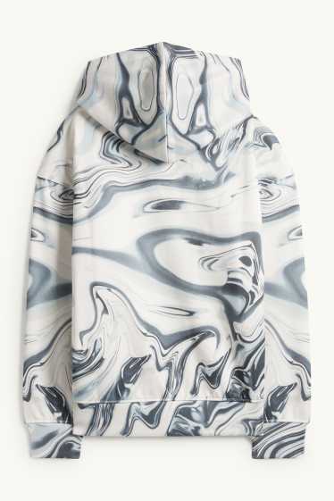 Kinder Buben - Gaming - Hoodie - gemustert - cremeweiß