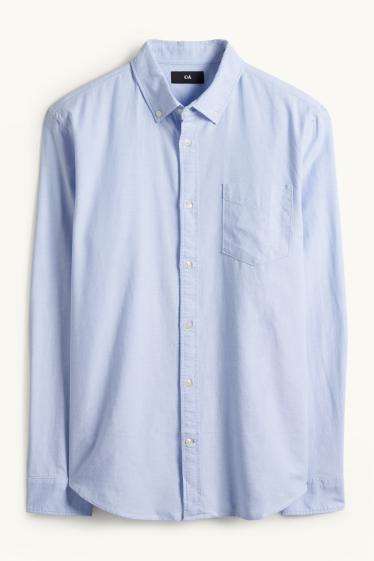 Men - Shirt - regular fit - button-down collar - light blue
