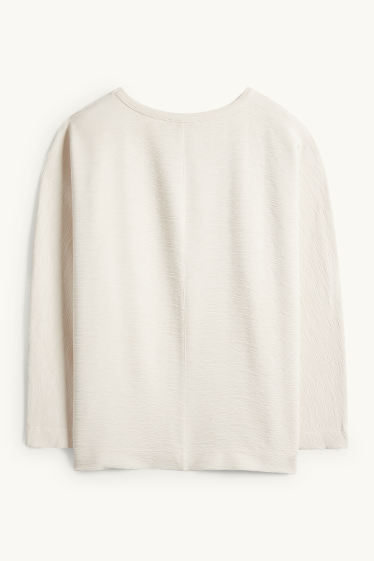 Dona - Dessuadora - acanalada - beix clar