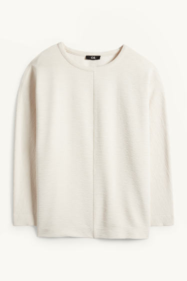 Dona - Dessuadora - acanalada - beix clar