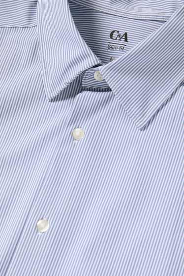Heren - Business-overhemd - slim fit - kent - flex - met strepen - lichtblauw