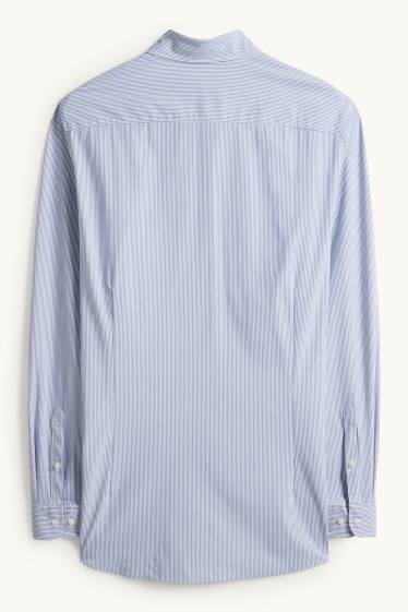 Heren - Business-overhemd - slim fit - kent - flex - met strepen - lichtblauw
