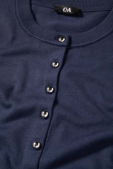 Dames - Gebreid vest - donkerblauw