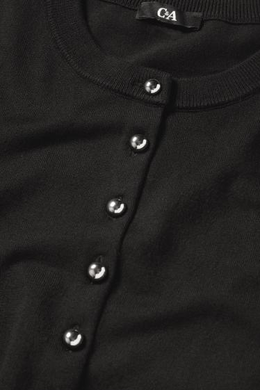 Dames - Gebreid vest - zwart