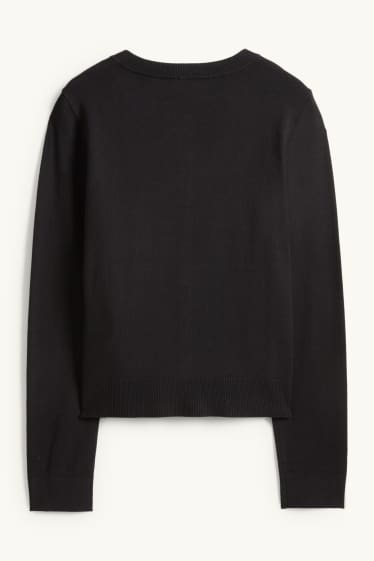 Dames - Gebreid vest - zwart