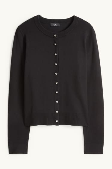 Dames - Gebreid vest - zwart