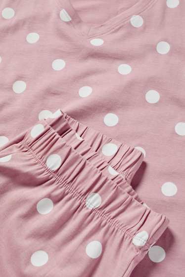 Dames - Pyjama - met stippen - roze