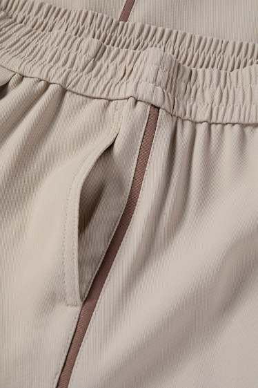 Dona - Pantalons de tela - high waist - wide leg - beix