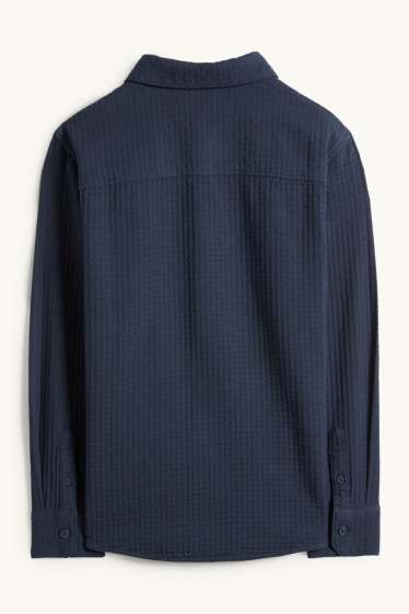 Kinder Jungen - Hemd - strukturiert - dunkelblau