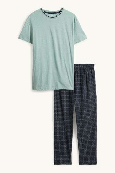 Herren - Pyjama - grün / dunkelblau