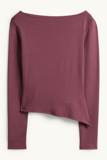 Damen - Langarmshirt - Slim Fit - lila