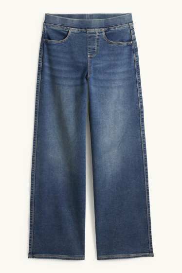 Children Girls - Wide leg jeggings - denim-dark blue