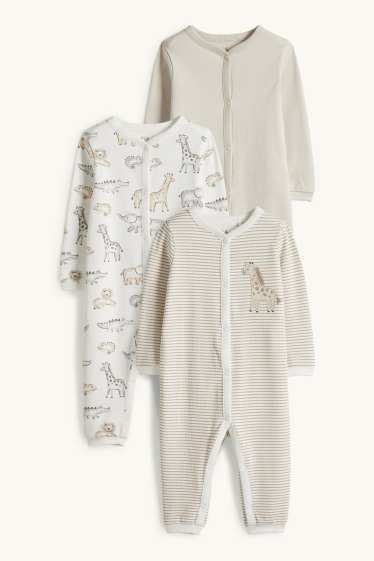 Nadó nen - Paquet de 3 - animals salvatges - pijama per a nadó - blanc trencat