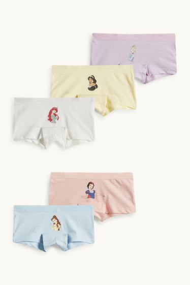 Enfants filles - Lot de 5 - princesse Disney - caleçons - bleu clair