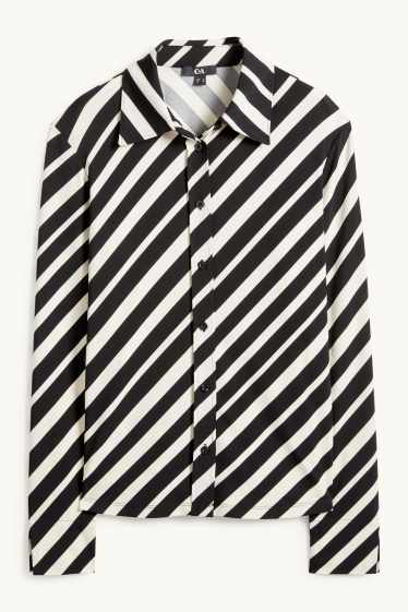 Femmes - Chemisier - à rayures - blanc / noir