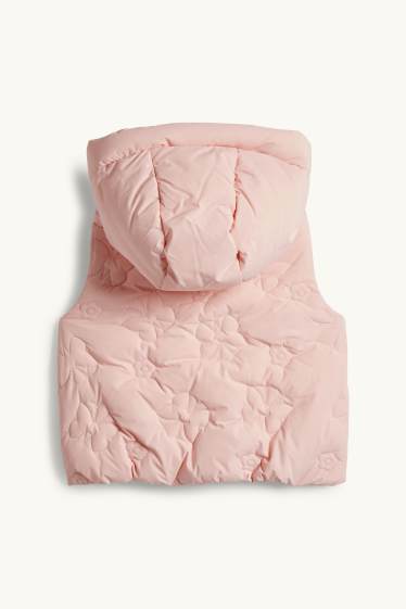 Enfants filles - Papillon - doudoune surpiquée avec capuche - finition déperlante - rose