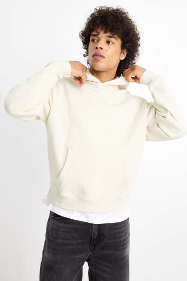 Men - Oversized hoodie - light beige